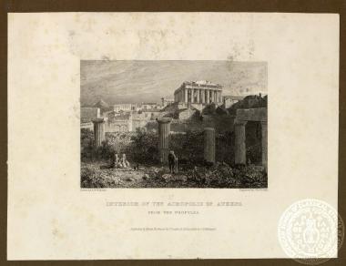 Interior of the Parthenon of Acropolis from the Propylea.