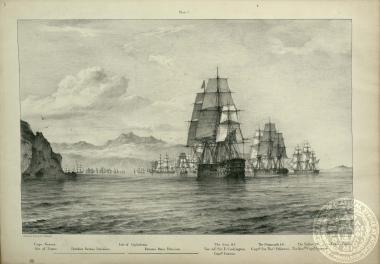 Σκηνή από τη ναυμαχία του Ναυαρίνου που διεξήχθη στις 8/20 Οκτωβρίου 1827 μεταξύ των συμμαχικών ευρωπαϊκών δυνάμεων (Αγγλία, Γαλλία, Ρωσία) και του τουρκοαιγυπταικού στόλου.