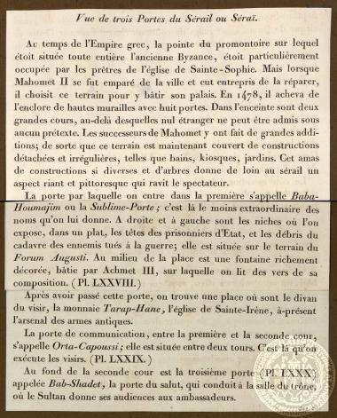 Vues de trois Portes du Sérail ou Séraї.