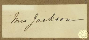 Κάρτα η οποία φέρει χειρογράφως σημειωμένο το όνομα 