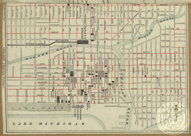 Σχέδιο του τμήματος της πόλης του Σικάγου, που φιλοξενούσε τη Διεθνή Έκθεση το 1893.