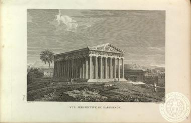 Vue perspective du Parthénon.
