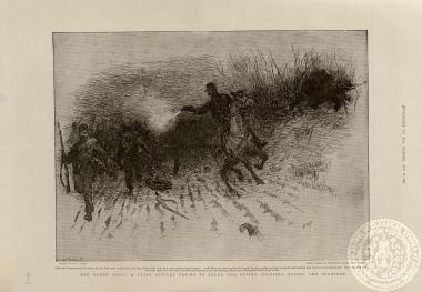 The Greek rout: A staff officer trying to rally the flying soldiers during the stampede.