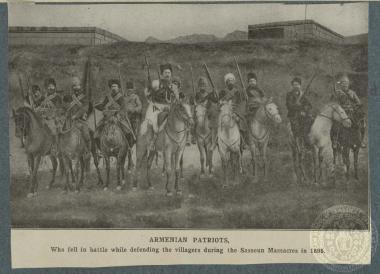 Armenian Patriots Who fell in battle while defending the villages during the sassoun Massacres in 1895.