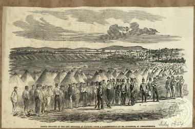 British infantry of the line encamped at Scutari - from a daguerrotype by Mr Robertson, of Consantinople.