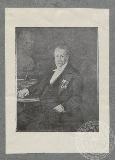 Απόκομμα με ασπρόμαυρη προσωπογραφία του Γεωργίου Γεννάδιου