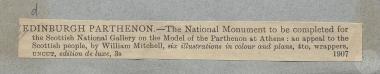 Απόκομμα βιβλιογραφικής αναφορας για τον Παρθενώνα του Εδιμβούργου