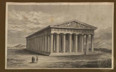 Άποψη του Παρθενώνα, αναστηλωμένου από τον καλλιτέχνη.