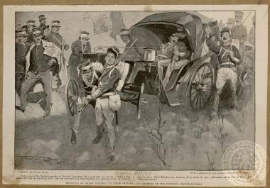 Devotion of greek soldiers to their officer: An incident of the fighting before Domoko.