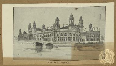 Άποψη του κτιρίου που στέγαζε το τμήμα περί ηλεκτρισμού στη Διεθνή Έκθεση του Σικάγο το 1893.
