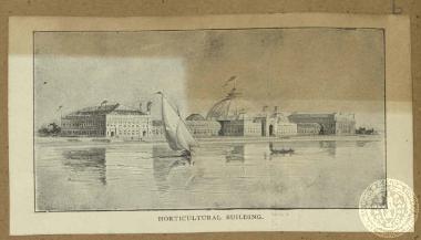 Άποψη του κτιρίου που στέγαζε το κηπουρικό τμήμα της Διεθνούς Έκθεσης του Σικάγο το 1893.