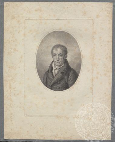 Απόκομμα με λιθογραφία προσωπογραφίας του Αδαμάντιου Κοραή