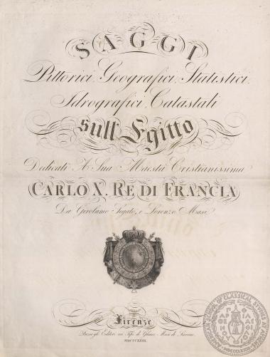 Saggi Pittorici Geografici Statistici Idrografici Catastali sull Egitto