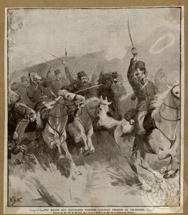 The brave but fruitless Τurkish cavalry charge at Velestino.