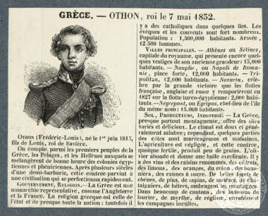 Grèce.- Othon, roi le 7mai 1852.