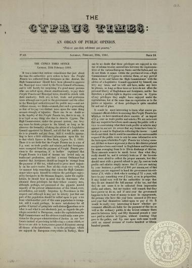 The Cyprus times. An organ of public opinion.