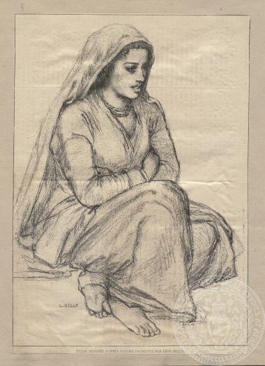 Σχέδιο του L. Belly με αναπαράσταση γυναίκας από την Αίγυπτο.