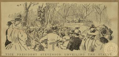 Vice President Stevenson Unveiling the Statue.