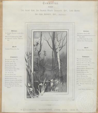 Κάρτα/πρόσκληση για την τελετή/εκδήλωση υποδοχής του βασιλιά της Ελλάδας Γεωργίου Α' στο Λονδίνο. 16/06/1880