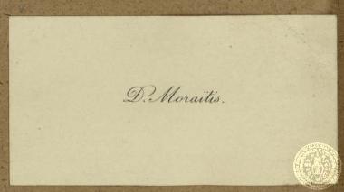 Carte de visite του Δ. Μωραϊτη.