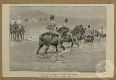 Greek Cavalry bathing at Phaleron, near Athens.