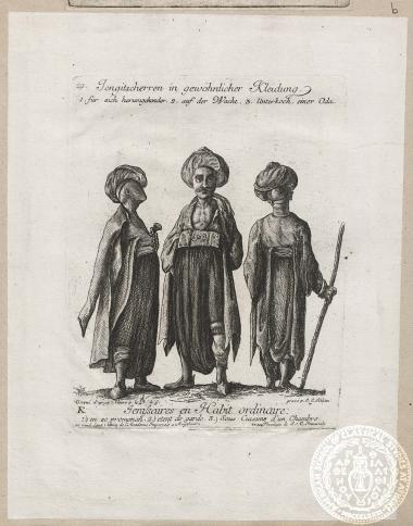 Jengitscerren in gewonlicher Kleidung Jenissaires en habit ordinaire