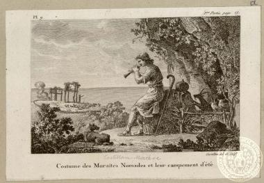 Costumes de Moraites Nomades et leur campement d' été.