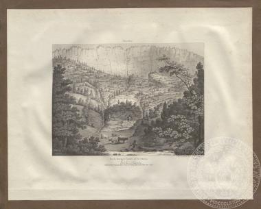 Άποψη της Κόρακος Πέτρας και της κρήνης της Αρέθουσας στην Ιθάκη, 01/12/1807