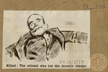Killed: The colonel who led the cavlry charge. War: Mournful relics of the Τurkish charges at Velestino. Cavalry. Infantry.