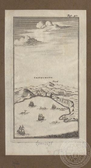 Χαρακτικό άποψης της πόλης Cattaro, 1675