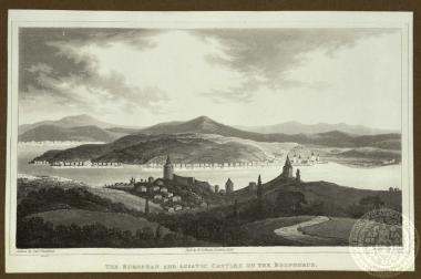 The european and asiatic castles on the Bosphorus.