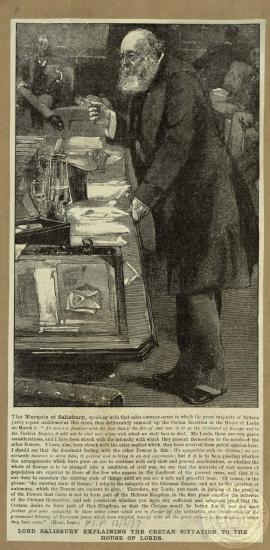 Lord Salisbury explaining the cretan situation to the House of Lords.