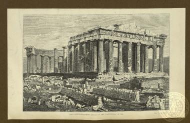 The north-western angle of the Parthenon in 1855.
