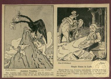 Αναδημοσίευση δύο γελοιογραφιών των εφημρίδων 