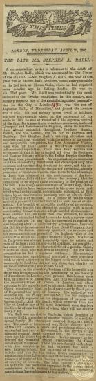 The Late Mr. Stephen A. Ralli.