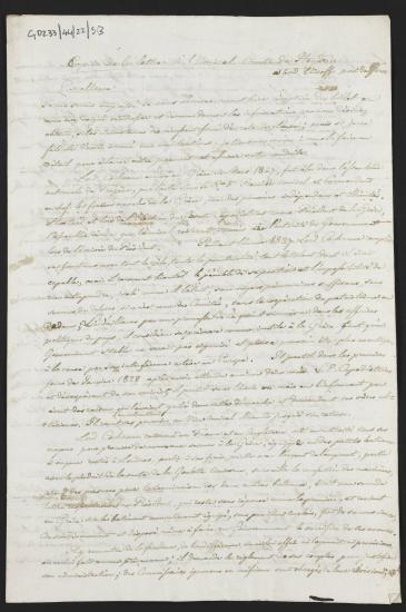 5 / 17 Δεκεμβρίου 1828 Ο Louis-André Gosse εκθέτει στον Χέυδεν τα γεγονότα από την άφιξη του λόρδου Κόχραν στην Ελλάδα