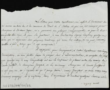 O Αυγουστίνος Καποδίστριας έλαβε την επιστολή του Κόχραν μέσω του Louis André Gosse