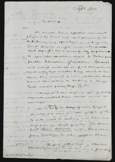 Σεπτέμβριος 1827 Ο Κόχραν θα επιθυμούσε να έχει συναντήσει τον Μακρή νωρίτερα ώστε να συντονίσουν καλύτερα τις επιχειρήσεις του στρατού ξηράς και του ναυτικού για την απελευθέρωση της Δυτικής Ελλάδας