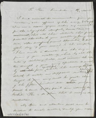 17/29 Απριλίου 1827 Ο Κόχραν έλαβε την επιστολή του Καραϊσκάκη και εκφράζει τον φόβο ότι δεν πρόκειται να κινηθεί ποτέ, γιατί ακόμη κι όταν δεν υπάρχουν πλέον τα εμπόδια που είχε προβάλει στο παρελθόν ανακύπτουν νέα