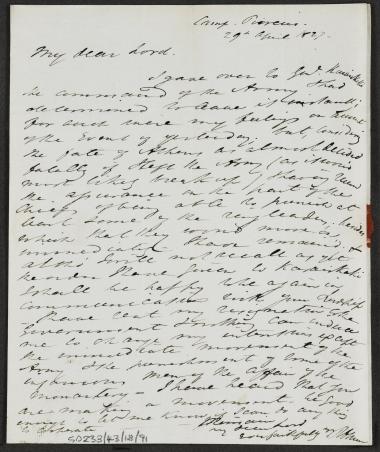 29 Απριλίου 1827 Ο Τσωρτς έδωσε στον Καραϊσκάκη τη διοίκηση του στρατεύματος