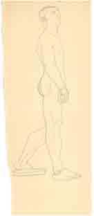 Όρθιο ανδρικό γυμνό, μοντέλο στη σχολή της Γκραν Σωμιέρ