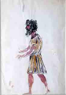 Μακέτα κοστουμιού του χορού, Εκκλησιάζουσες του Αριστοφάνη
