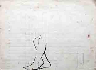 Πόδια, μελέτη για τοιχογραφία στην αίθουσα τελετών της Παντείου