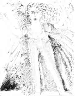 Γυναικεία μορφή με λύρα, μελέτη για εικονογράφηση, Η Γυναίκα της Ζάκυθος του Δ. Σολωμού