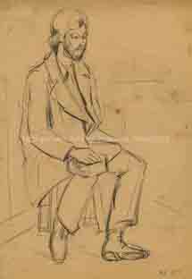 Ο ζωγράφος Κώστας Λούστας ποζάρει αντί μοντέλου στην Σχολή Καλών Τεχνών