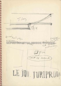 Μελέτη σκηνικού για το έργο Ρινόκερος του Ευγένιου ?ονέσκο, Θέατρο Τέχνης Καρόλου Κουν