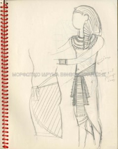 Μελέτη για γυναικεία κοστούμια, Ικέτιδες του Αισχύλου, Εθνικό Θέατρο, σκηνοθεσία Αλέξης Σολομός