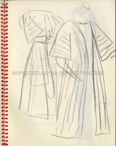 Μελέτη για γυναικείο κοστούμι, Ικέτιδες του Αισχύλου, Εθνικό Θέατρο, σκηνοθεσία Αλέξης Σολομός