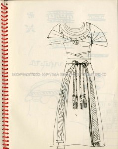 Μελέτη για γυναικείο κοστούμι, Ικέτιδες του Αισχύλου, Εθνικό Θέατρο, σκηνοθεσία Αλέξης Σολομός