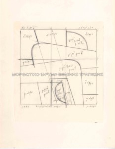 Προσχέδιο με κάναβο και μετρήσεις για το έργο Ερωτικό